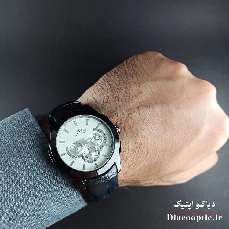 ساعت مچی ست برند الگانس مدل 1184 بند چرمی — تصویر ۴