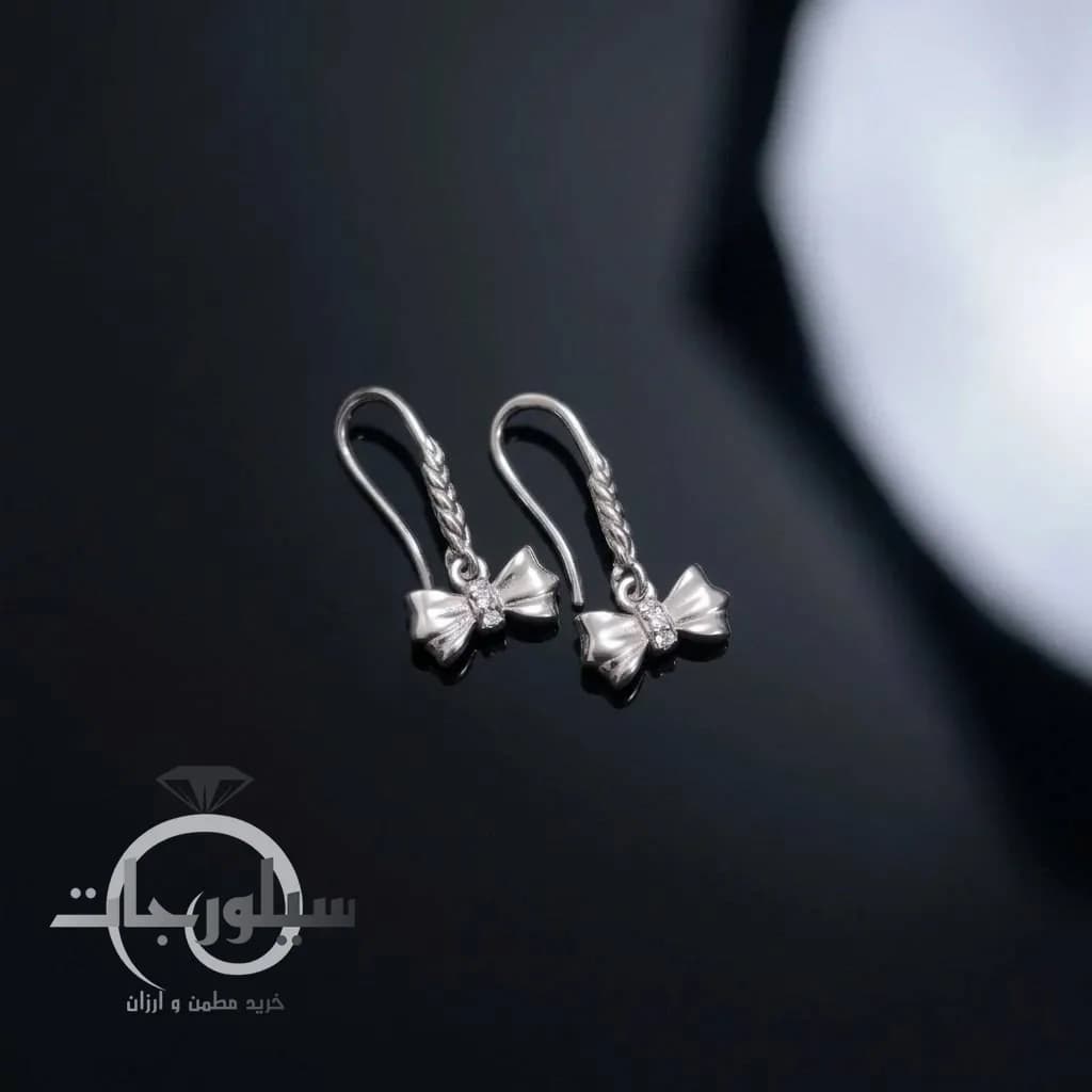 گوشواره نقره پاپیون کد ER01013