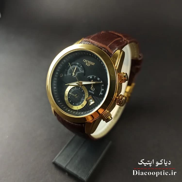 ساعت مچی زنانه موتور ژاپن برند سیتیزن مدل DO1190 بند چرمی — تصویر ۴