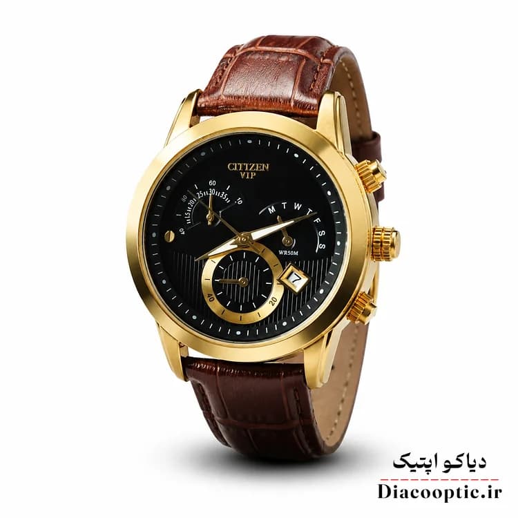 ساعت مچی زنانه موتور ژاپن برند سیتیزن مدل DO1190 بند چرمی — تصویر ۲