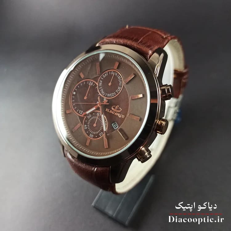 ساعت مچی مردانه موتور ژاپن برند الگانس مدل DO1197 بند چرمی — تصویر ۳