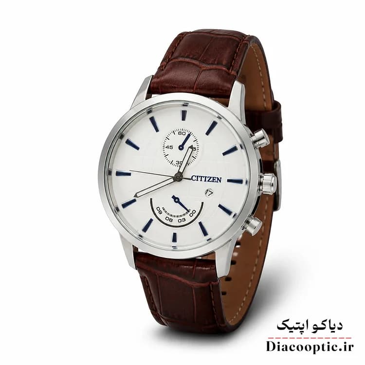 ساعت مچی مردانه موتور ژاپن برند سیتیزن مدل DO1202 بند چرمی — تصویر ۲