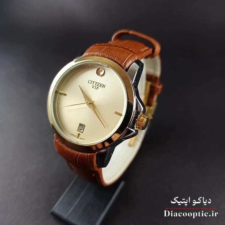 ساعت مچی زنانه موتور ژاپن برند سیتیزن مدل DO1206 بند چرمی — تصویر ۵