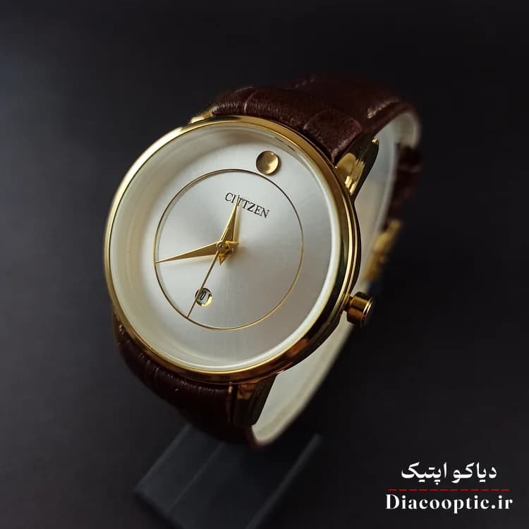 ساعت مچی زنانه موتور ژاپن برند سیتیزن مدل DO1211 بند چرمی — تصویر ۴