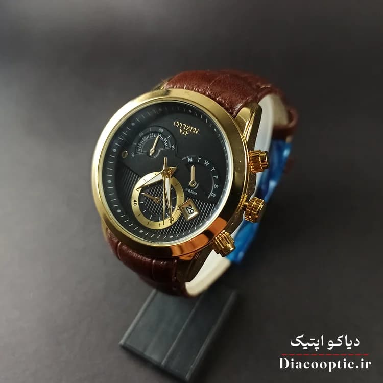 ساعت مچی زنانه موتور ژاپن برند سیتیزن مدل DO1215 بند چرمی — تصویر ۹