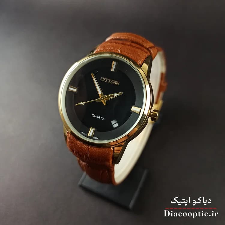ساعت مچی زنانه موتور ژاپن برند سیتیزن مدل DO1217 بند چرمی — تصویر ۴