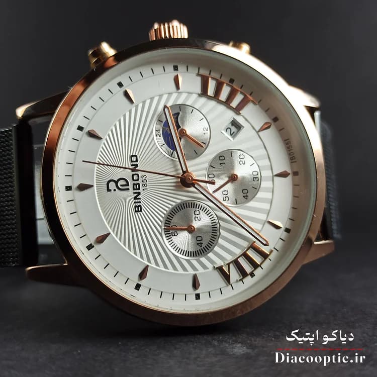 ساعت مچی مردانه برند بین باند سه موتور مدل Do1254 بند حصیری — تصویر ۴