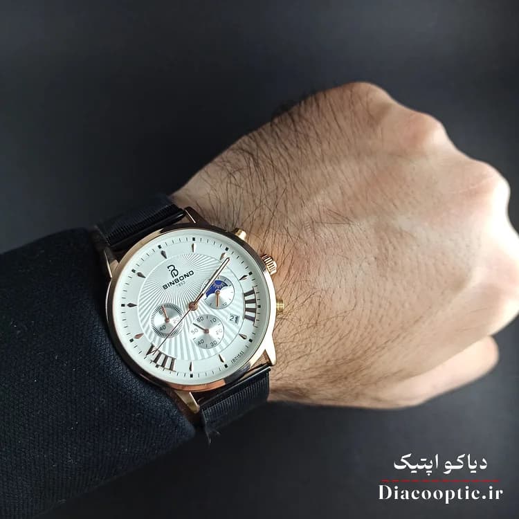 ساعت مچی مردانه برند بین باند سه موتور مدل Do1254 بند حصیری — تصویر ۶