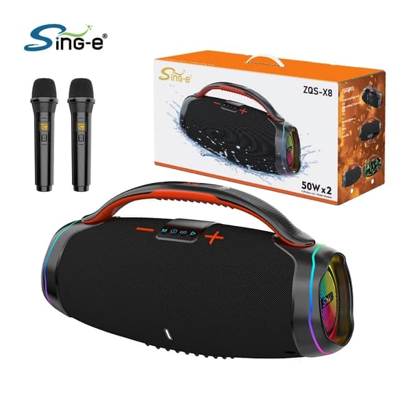 اسپیکر بلوتوثی ZQS X8 | قابل حمل 55 سانتی‌متری، رقص نور LED + میکروفون و ریموت — تصویر ۲