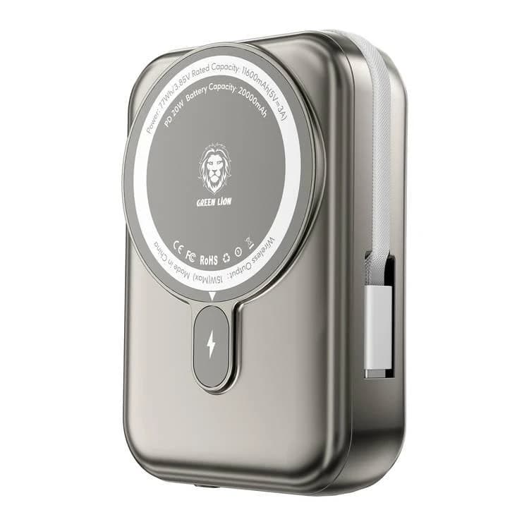 پاوربانک گرین لاین Green Lion مدل Monaco Magsafe 20w ظرفیت 20000 میلی آمپر-کد 020021