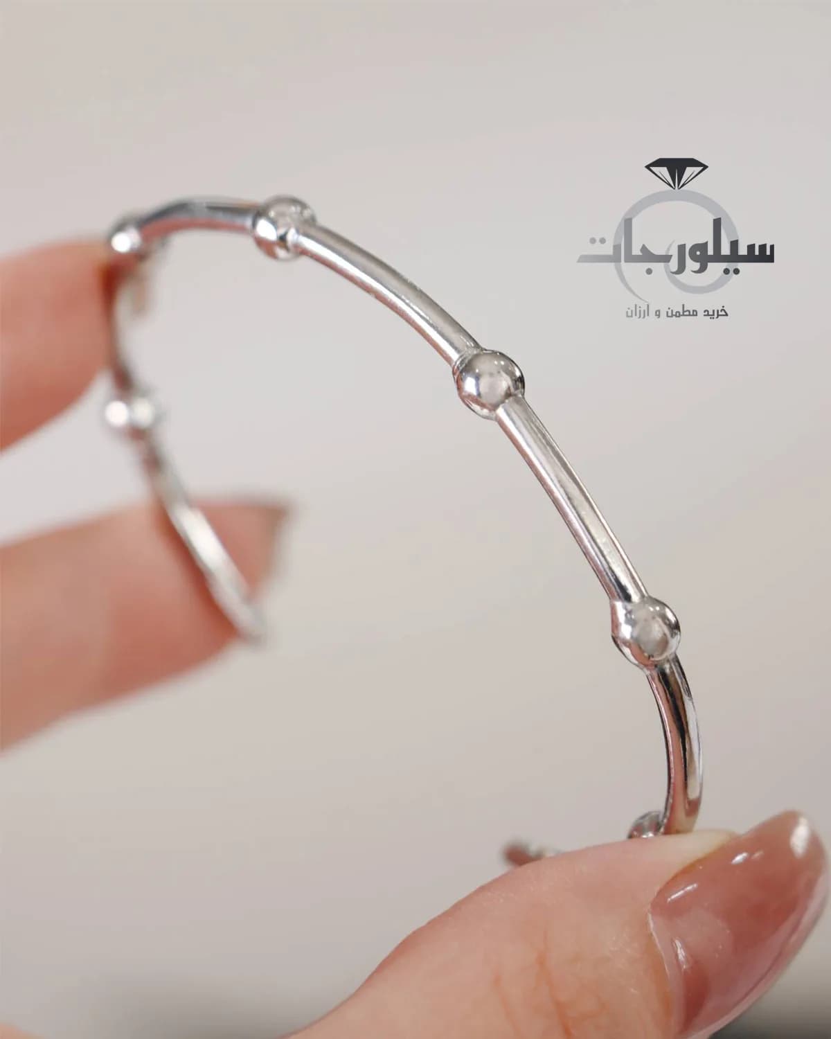 دستبند النگویی نقره زنانه کد BR01029