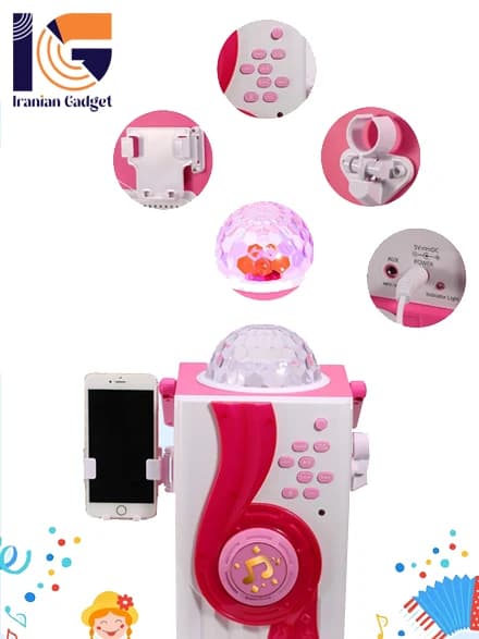 دستگاه دی جی کودک دارای اسپیکر بلوتوثی ومیکروفن-کد 90033 — تصویر ۴