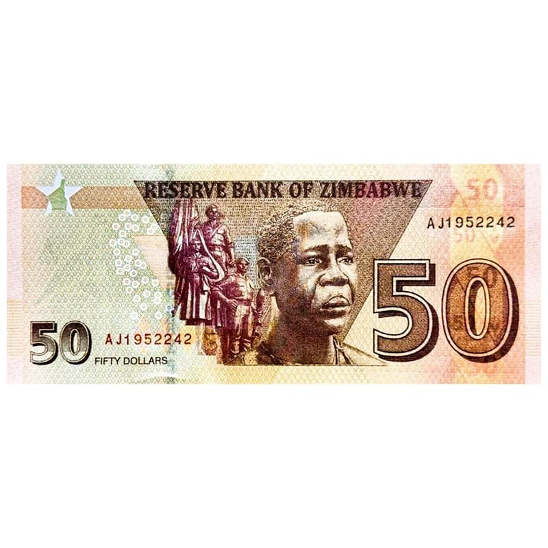 اسکناس 50 دلار زیمباوه 2020