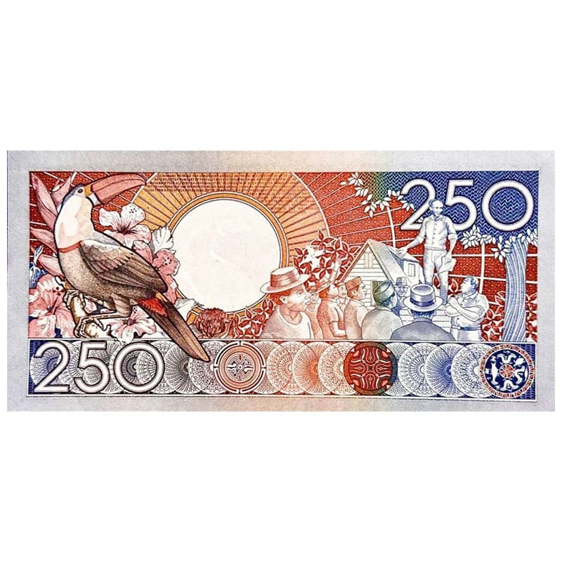اسکناس 250 گیلدن سورینام 1988 — تصویر ۲