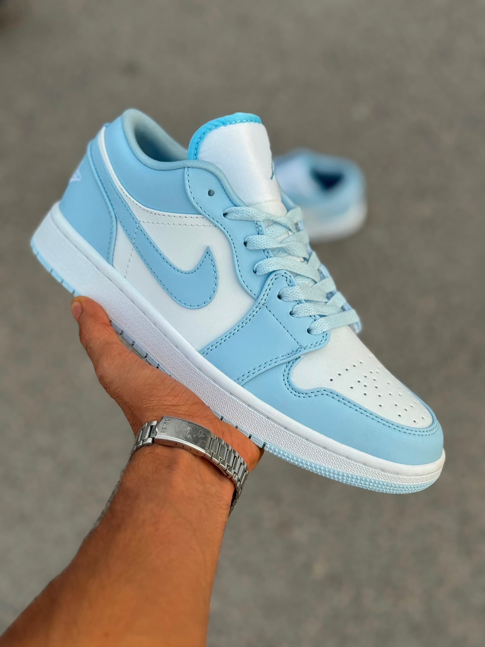 کتونی نایک ایر جردن وان لو آیس بلو Nike Air Jordan 1 Low Ice Blue زنانه و مردانه