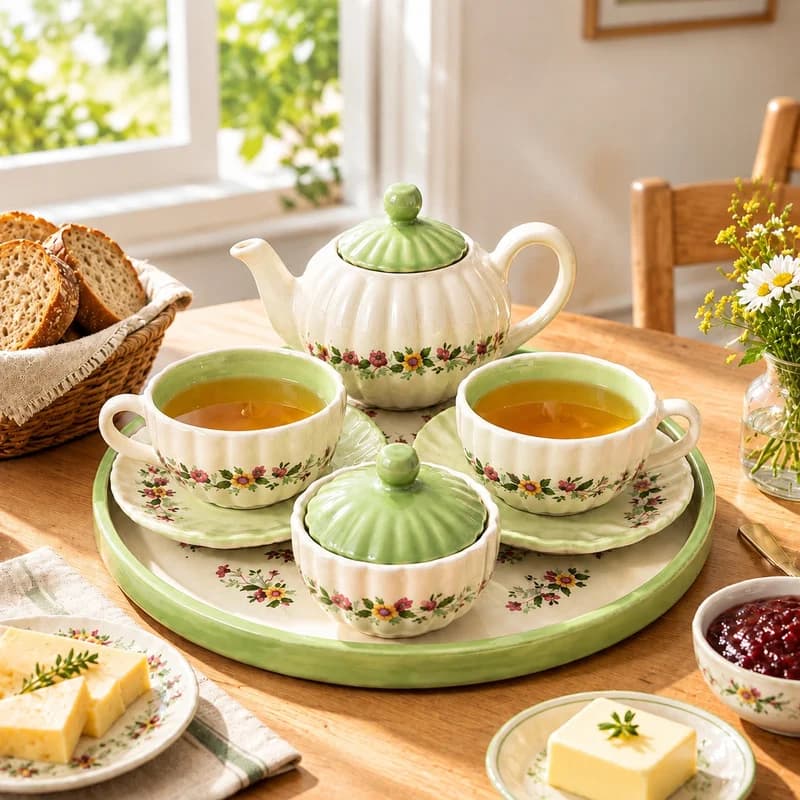 سرویس چای خوری ۷ پارچه ۲ نفره مدل روژان کد 101 — تصویر ۲