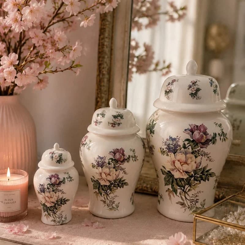 بانکه طرح گل بهاری کد 03 مجموعه سه عددی — تصویر ۳