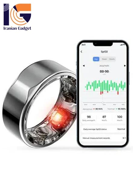 حلقه و رینگ سلامت هوشمند مدل SR03 همراه با جعبه شارژر- کد 0340023