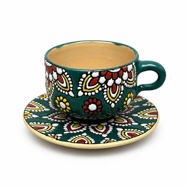 فنجان و نعلبکی سرامیکی مدل هرمز