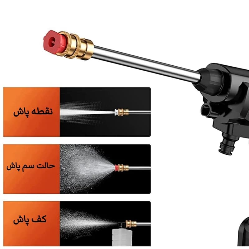 کارواش سه حالته خودرو و سم پاش شارژی 48ولتی مکشی سامسونتی – کد 340124 — تصویر ۵