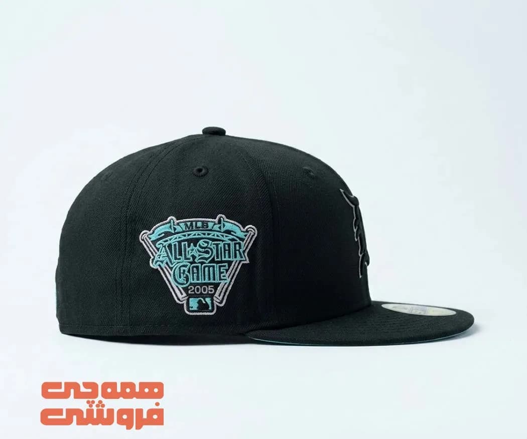 بک فیت نیو ارا رد ساکس مشکی نقاب آبی | سری 59FIFTY — تصویر ۳