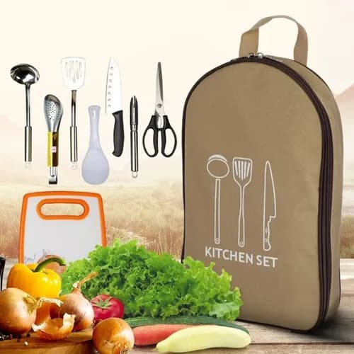 سرویس ۸ تکه ظروف آشپزخانه برای کمپینگ و سفر – کد810018 — تصویر ۷