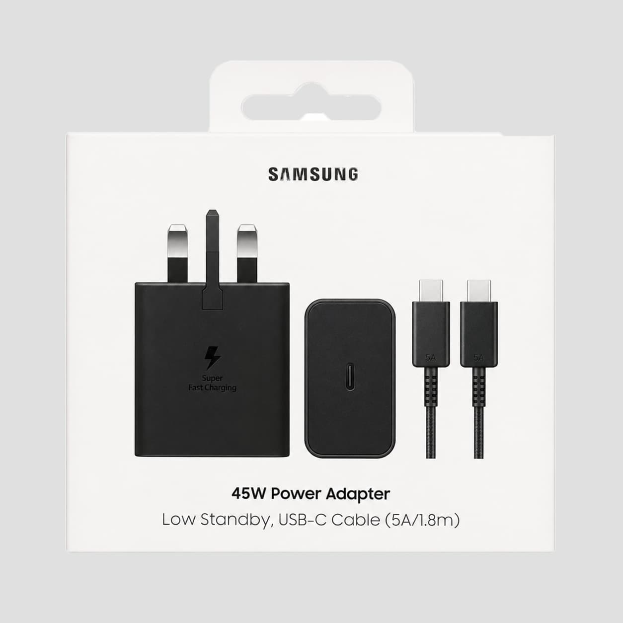 شارژر دیواری 45 وات سامسونگ به همراه کابل USB-C (5A/1.8m)