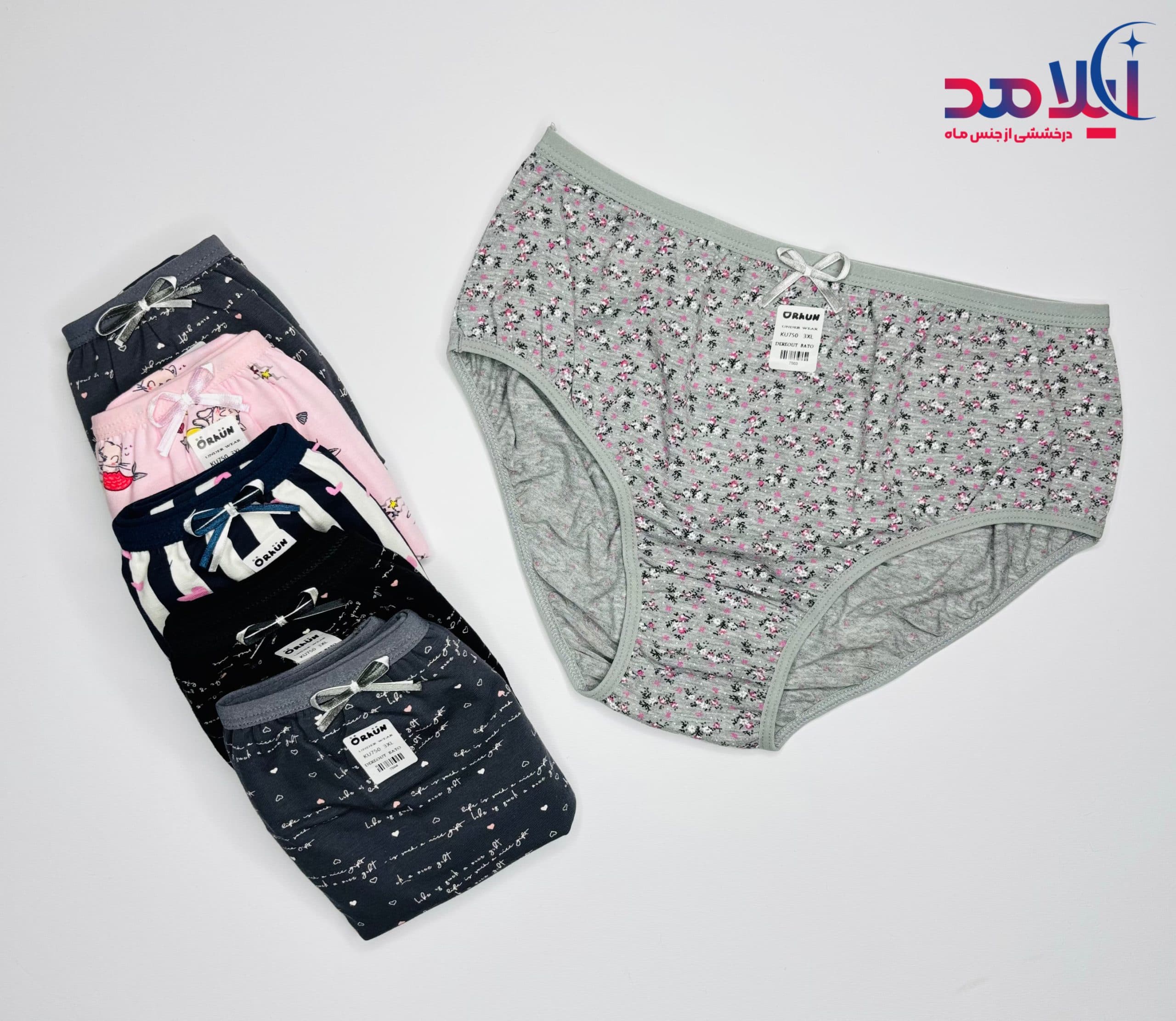 شورت زنانه نخ پنبه طرح دار سایز 3xL