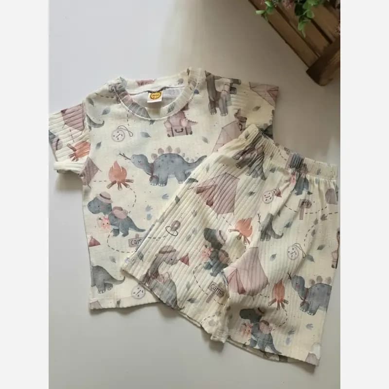 ست تیشرت و شلوارک راحتی پسرانه پارچه کبریتی سایز 1 تا 9 سال — تصویر ۶
