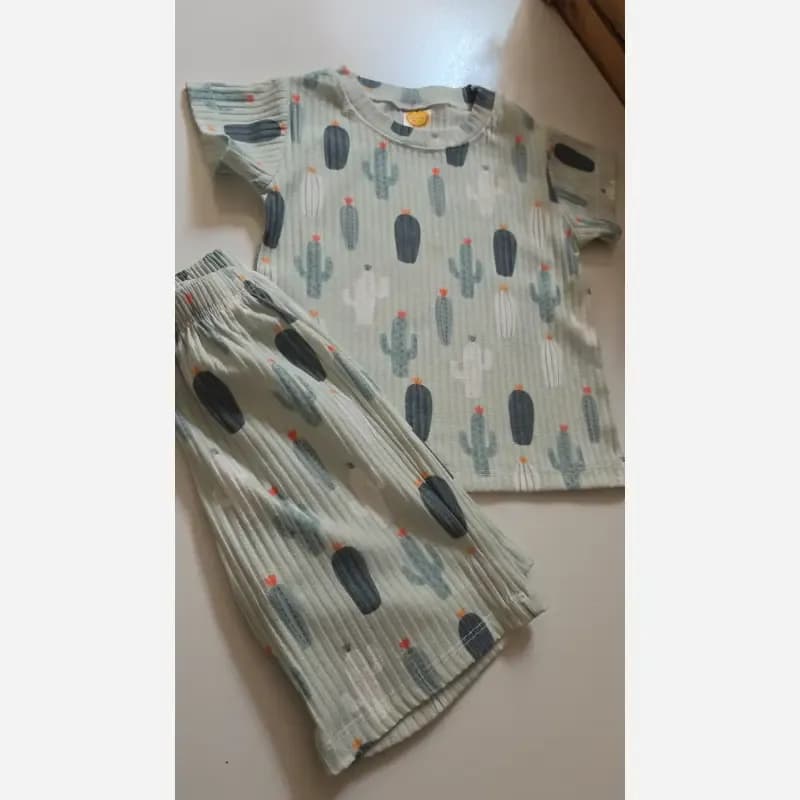 ست تیشرت و شلوارک راحتی پسرانه پارچه کبریتی سایز 1 تا 9 سال — تصویر ۷