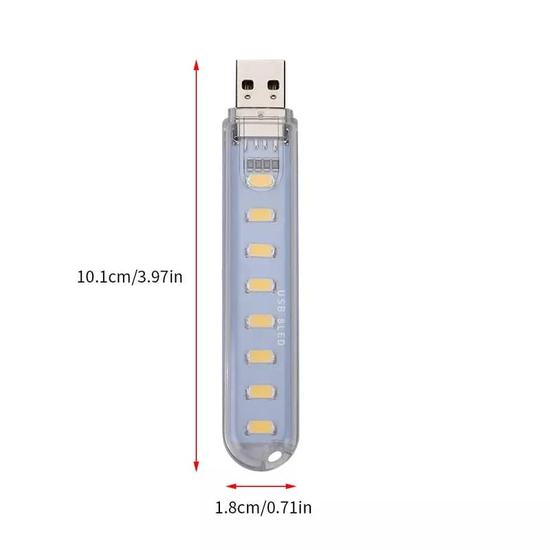 لامپ LED USB مسافرتی مدل 8 چراغ — تصویر ۳