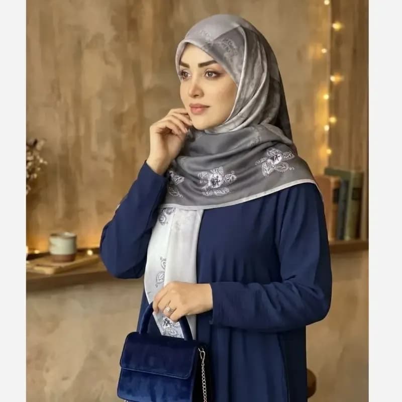 روسری نخ کاستوم طرح طناز قواره 140 سانتیمتر — تصویر ۸