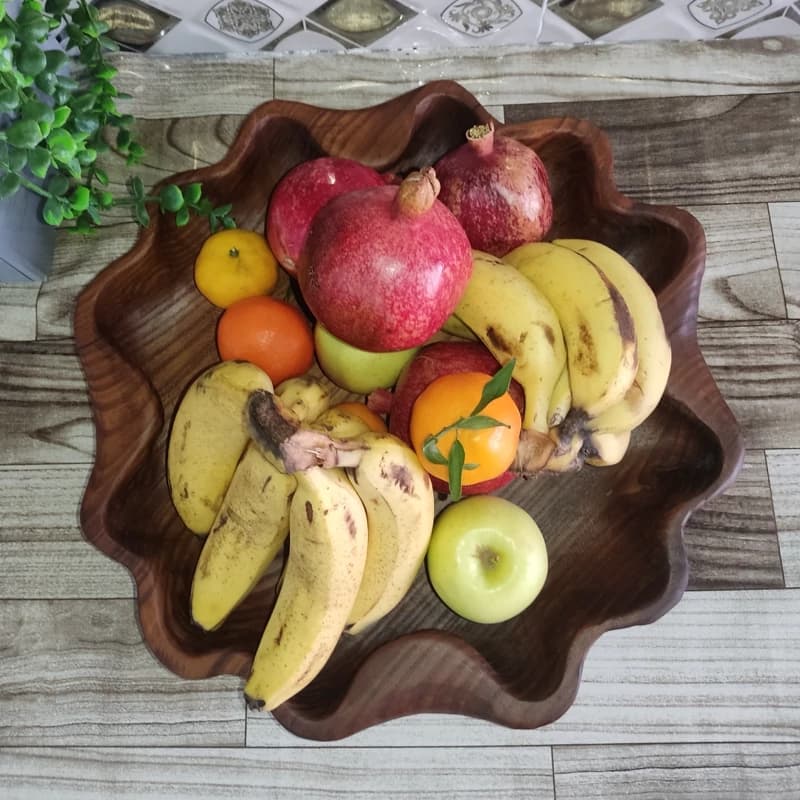 سینی چوبی طرح شکوفه موج ستاره — تصویر ۲