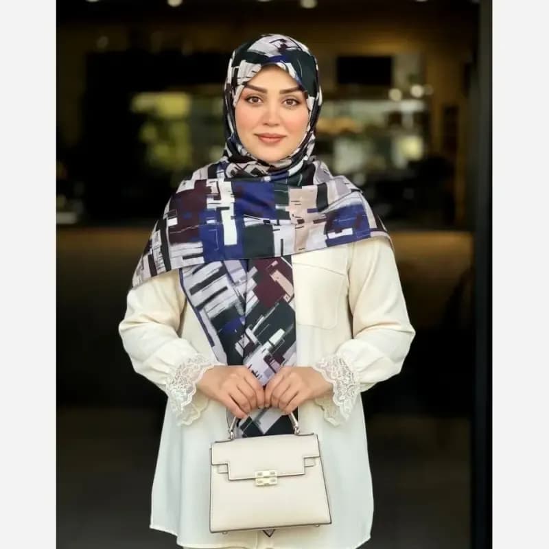 روسری نخ طرح شایلی هندسی کاربردی — تصویر ۸