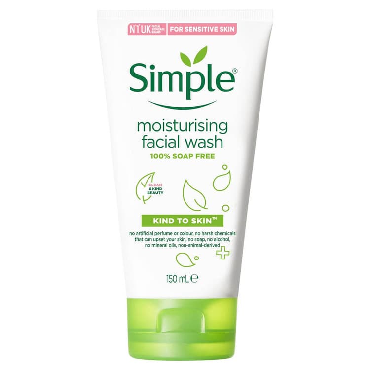 ژل شستشوی مرطوب کننده صورت سیمپل سری kind to skin حجم 150ML ( پوست خشک)