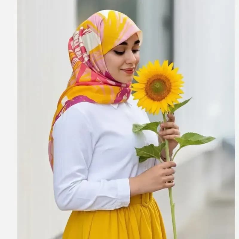 روسری نخ کاستوم طرح روشا سایز بزرگ چرخ دوز — تصویر ۲