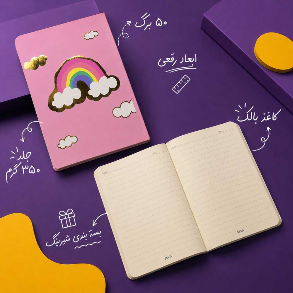 دفتر ته چسب پاستلی طلاکوب کد 825 — تصویر ۲