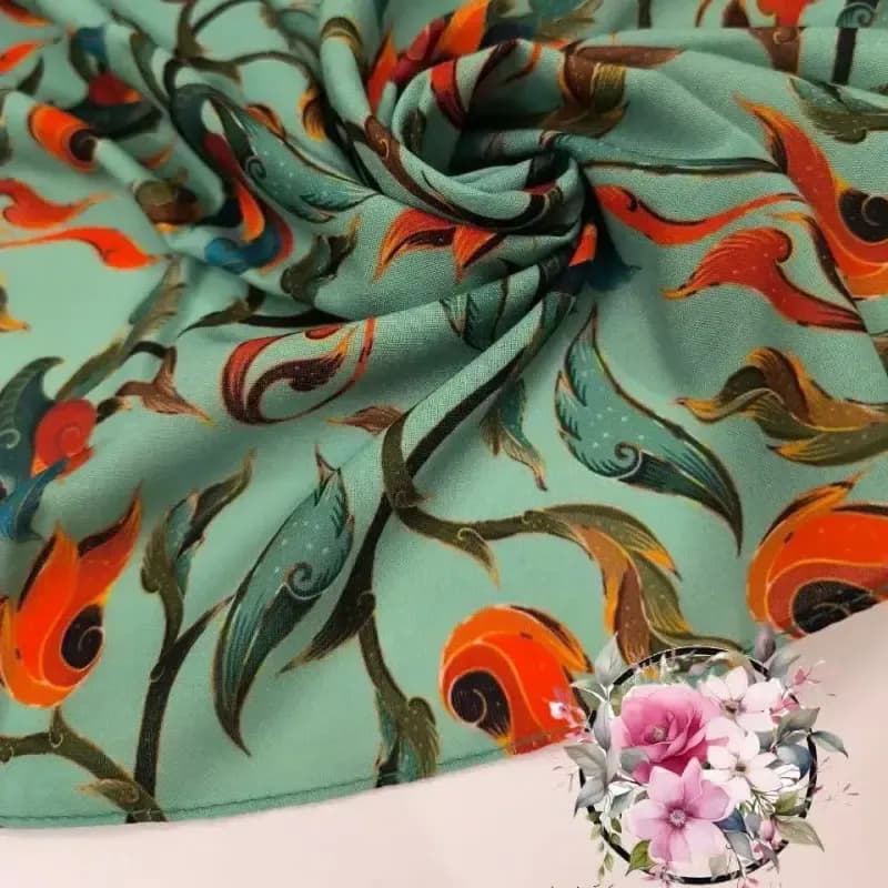 روسری نخ کاستوم طرح حنانه سایز 140 چرخ دوز — تصویر ۲