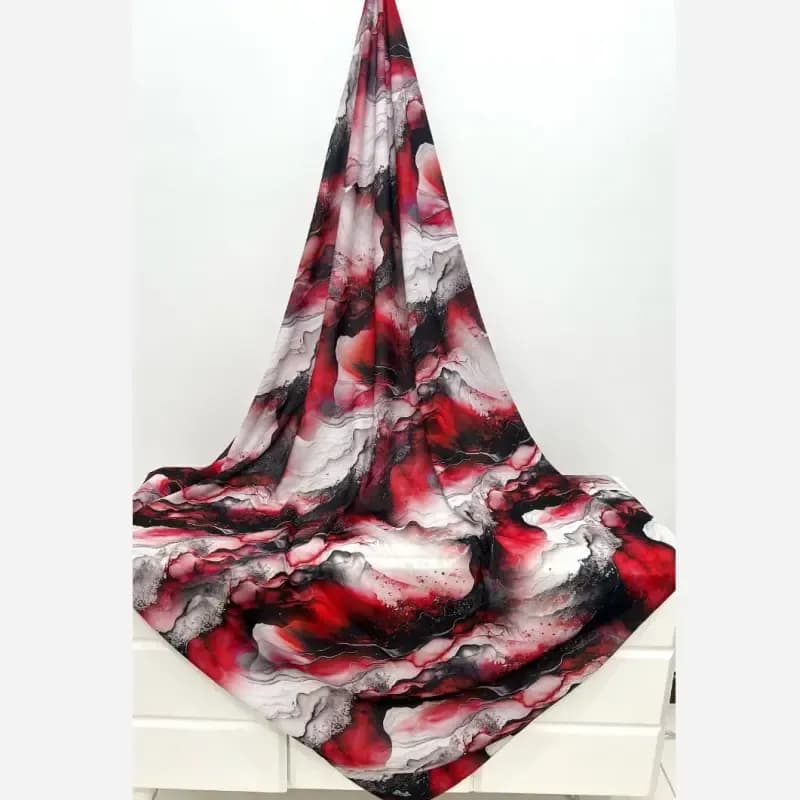 روسری نخی طرح لارا سایز 140 سبزآبی — تصویر ۵