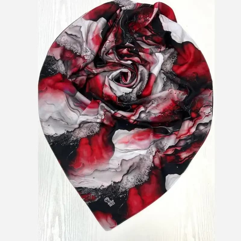 روسری نخی طرح لارا سایز 140 سبزآبی — تصویر ۸