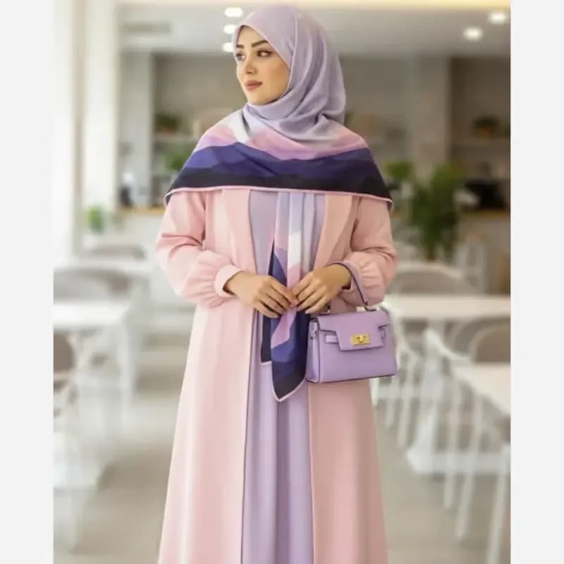 روسری نخ کاستوم طرح یاس قواره بزرگ 140 سانتیمتر چرخ دوز — تصویر ۸
