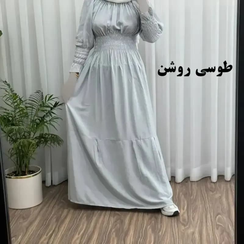 پیراهن ساحلی نخی زنانه مدل خسته فری سایز مناسب تا سایز 46 — تصویر ۵