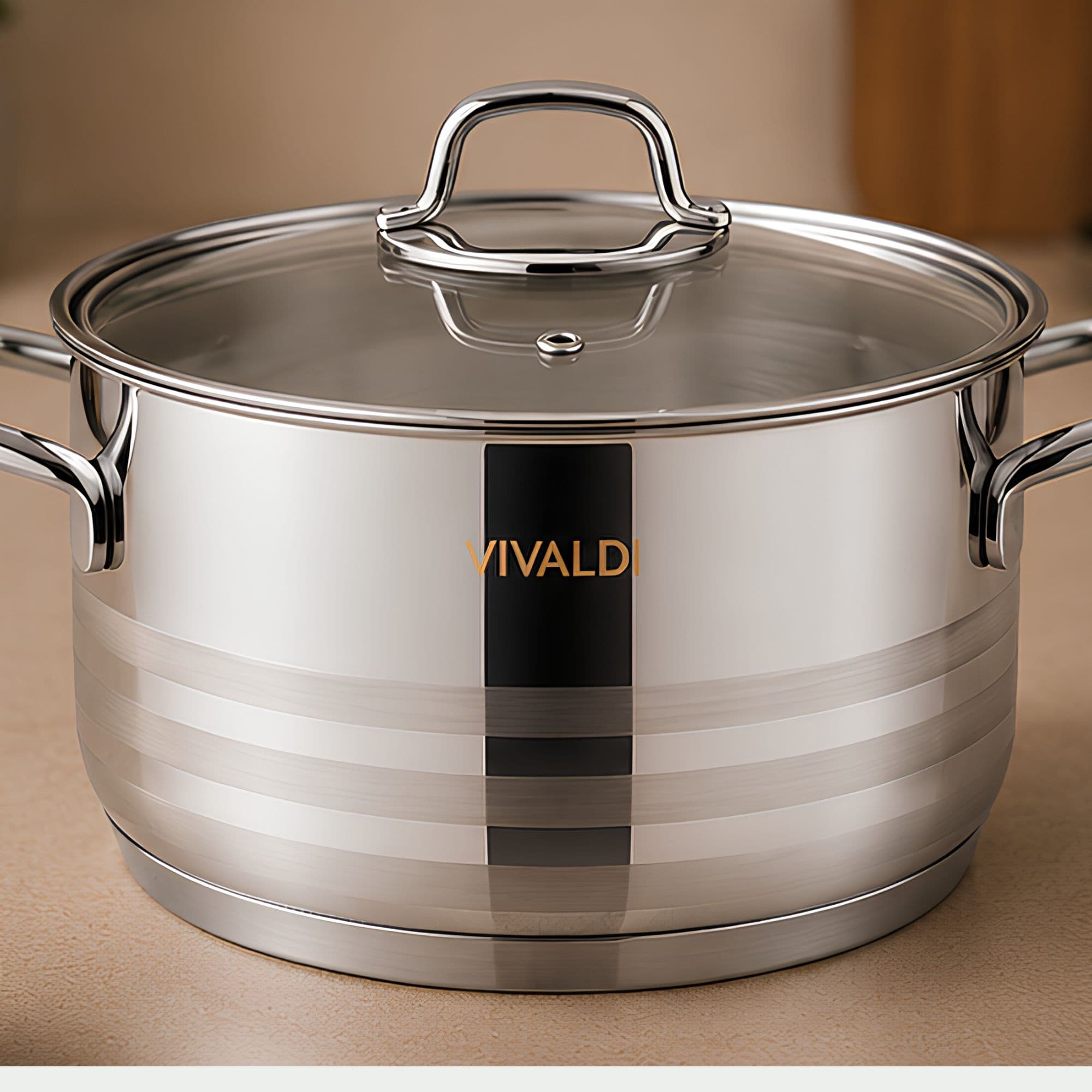 سرویس قابلمه استیل 9 پارچه Aster برند Vivaldi — تصویر ۴