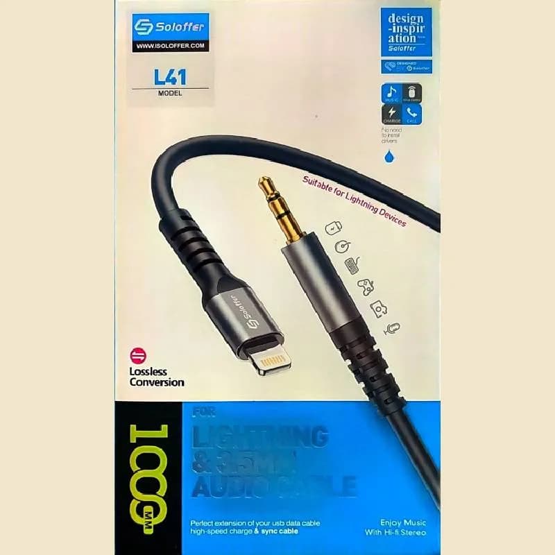 کابل AUX آیفون سولافر مدل L41 — تصویر ۲