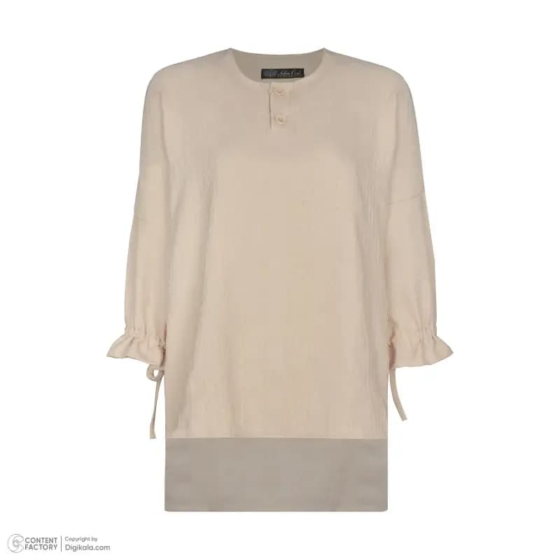 شومیز سوفیا بافت کوک دوزی شده طرح ساده کرم زنانه لارج ایکس لارج مراکشی