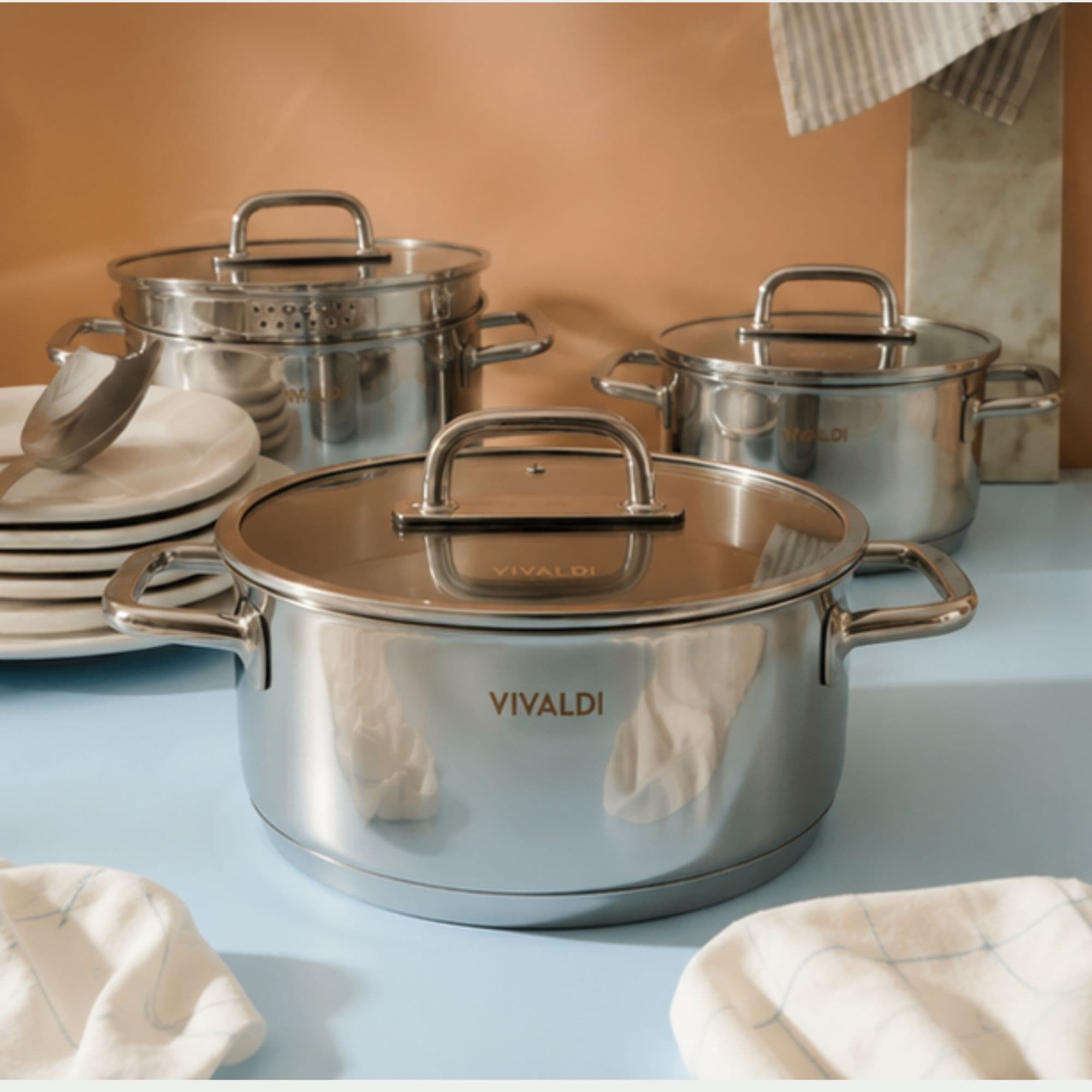 سرویس قابلمه استیل 8 پارچه پرایم برند Vivaldi — تصویر ۴
