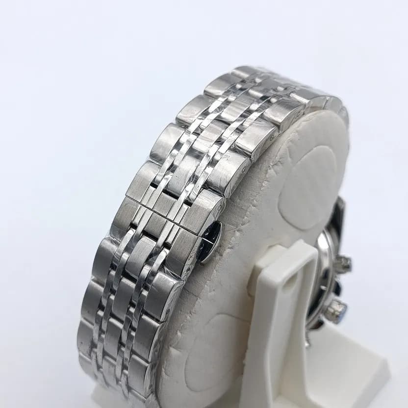 ساعت مچی مردانه سیکو استیل صفحه سفید طرح سه موتور مدل 2583 با تقویم و موتور ژاپن — تصویر ۳