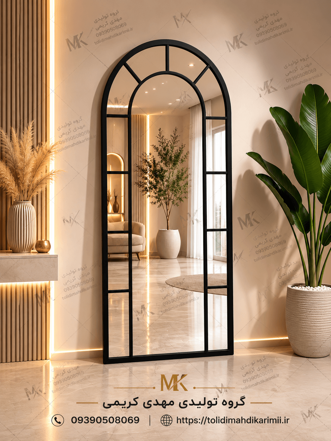 اینه قدی مدل گنبدی پنجره ای