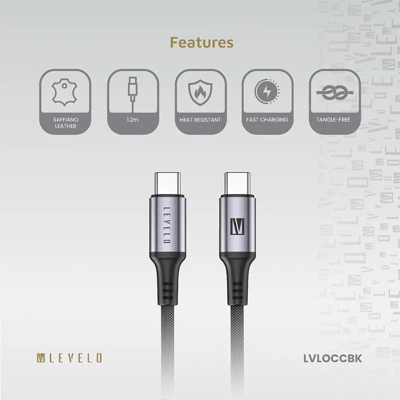 کابل شارژ لولو مدل LEVELO LVLOCCBK — تصویر ۳