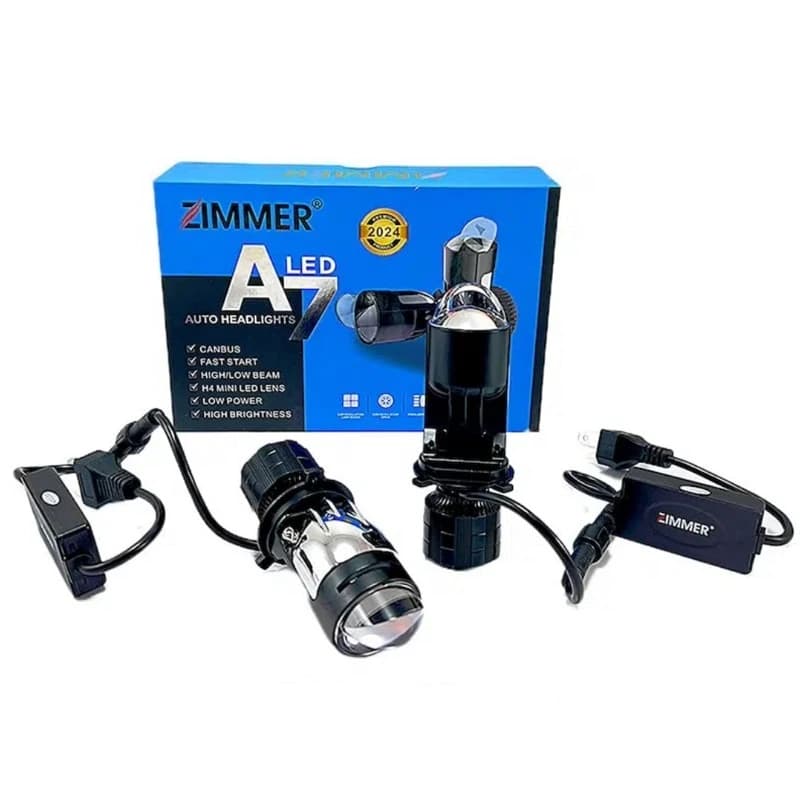 هدلایت لنز دار A7 ZIMMER پایه H4 دو لنز